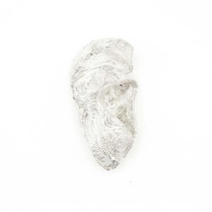 Handmadeˇanatomical filigree ear piece in 999 silver from above
