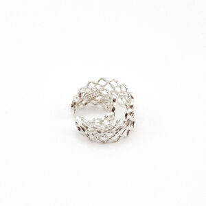 Handmade filigree ear cuff in sterling silver from the side